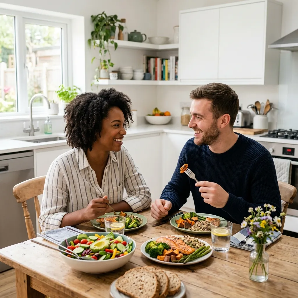 Couple eating healthy